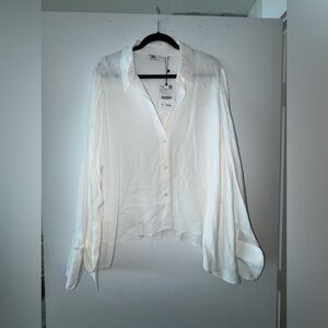 NWT Zara White Button Down Blouse